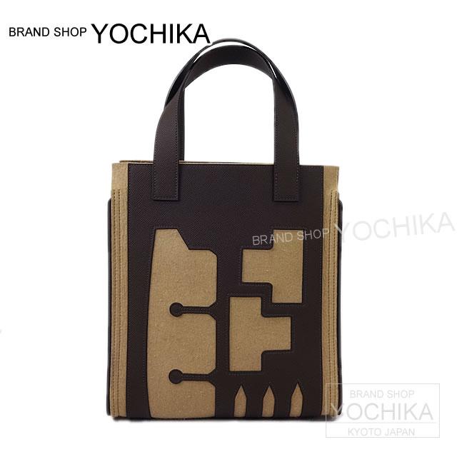 【ご褒美に★】HERMES エルメス 縦長 プチトートバッグ petit h プティアッシュ ショコラ エプソンXフェルト 新品未使用 (HERMES Totebag petit h Chocolat Epsom/Felt[Never used][Authentic])【あす楽対応】#よちかのサムネイル