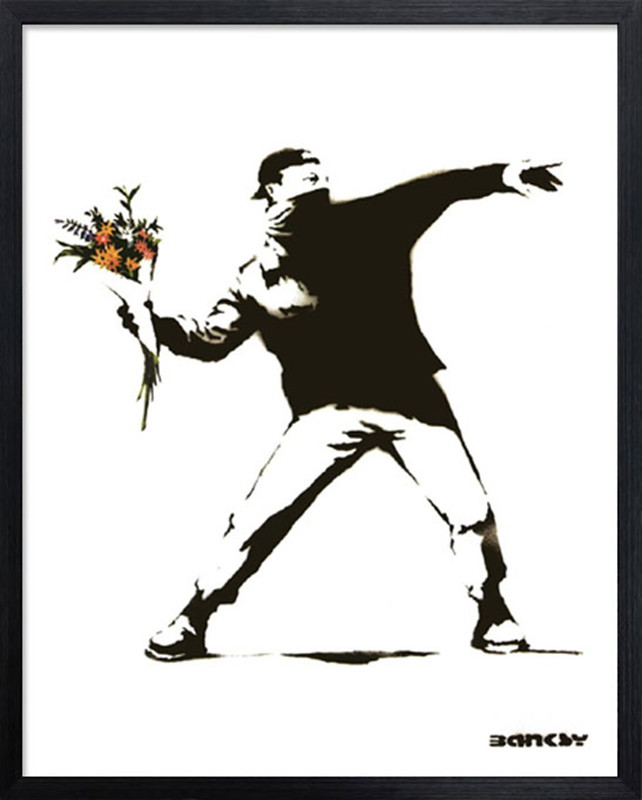 【おまけCL付】新品 平和に花束を Molotov / バンクシー(Banksy)(アート) M-22