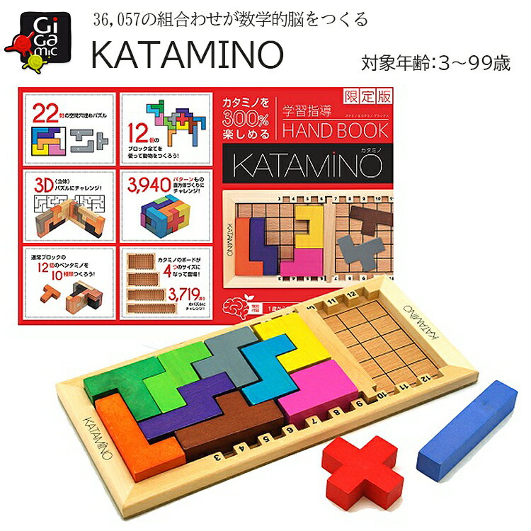 Gigamic ギガミック KATAMINO カタミノ パズルゲーム 数学脳 空間認識力 3Dパズル つみき 日本語対応 学習指導ハンドブック付きのサムネイル