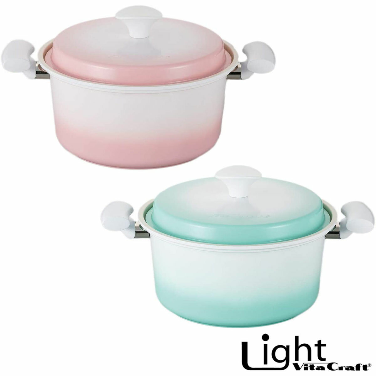 ビタクラフト ライト 両手鍋24cm ピンク グリーン Vita Craft Light セラミックコーティング IH対応のサムネイル