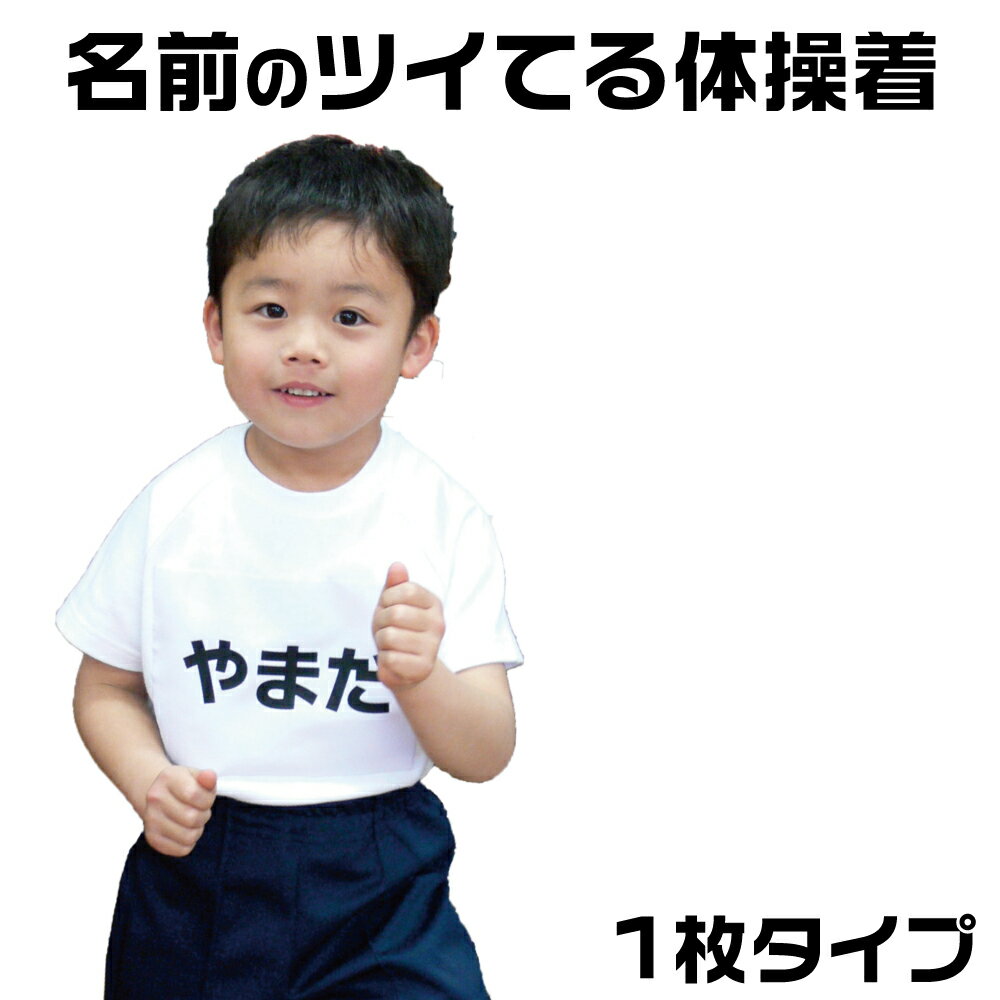 名前のツイてる 体操着 縫い付け ゼッケン 1枚タイプ 半袖 110 120 130 140 襟付き ...