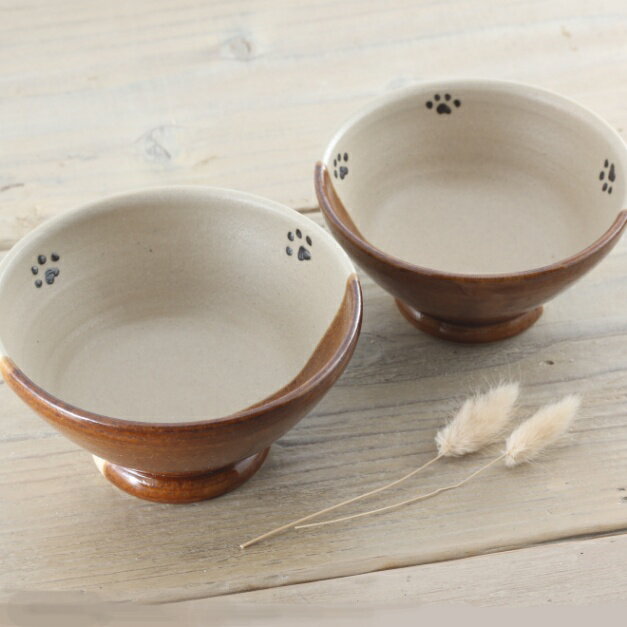 楽天益子焼窯元よこやま　楽天市場店【益子焼】夫婦茶碗 夫婦ご飯茶碗 夫婦飯椀 肉球シリーズ