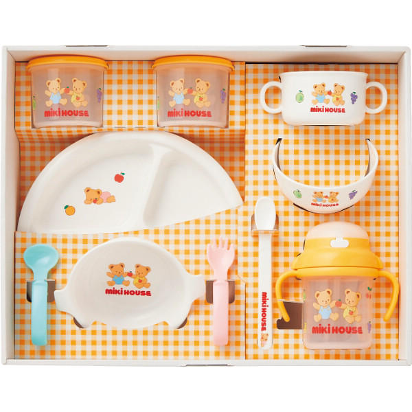 【のし無料】送料無料 ミキハウス テーブルウェアセット 46-7155-688 ミキハウス はじめての離乳食 食器セット 出産祝い プレゼント 内祝い・贈り物に...