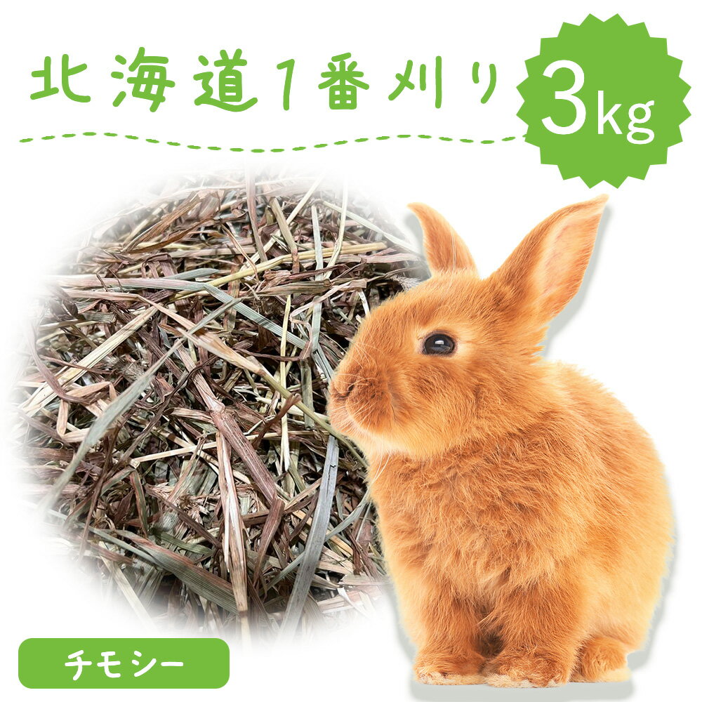 うさぎ ウサギ 牧草 チモシー シングルプレス 牧草王国 3kg 餌 北海道産 1番刈り 一番刈り うさぎ 牧草 mofu parfait もふぱふぇ チン..