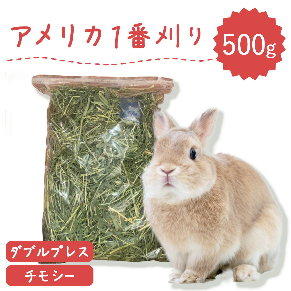 【ラベルレス】ジップ付 うさぎ牧草 ウサギ チモシー ダブルプレス 500g アメリカ産 アメリカ US 1番刈り 一番狩り 餌 エサ えさ チンチラ 牧草王国 モルモット 牧草 プレミアムチモシー ※ オーツヘイ キューブ ではありません SSS