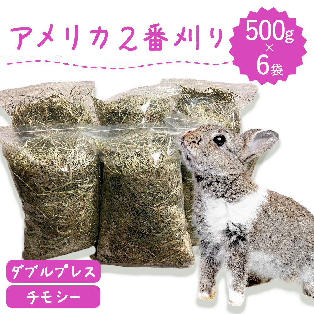 【ラベルレス】うさぎ牧草 ウサギ チモシー ダブルプレス 500g×6袋 3kg アメリカ産 US 2番刈り 二番刈り mofu parfait もふぱふぇ 牧草王国 チンチラ うさぎ モルモット 牧草 えさ 敷材 ダブル ソフト ※ オーツヘイ キューブ ではありません