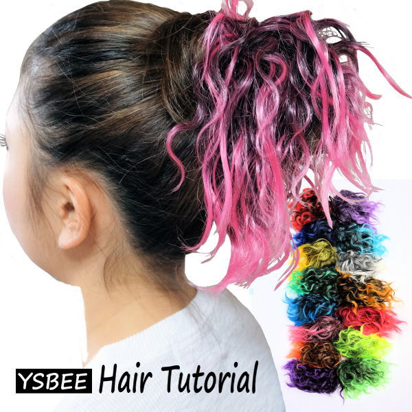 ダンス衣装 ウィッグ エクステ キッズ ダンス ヘア スタイル YSBEE 簡単 カラー ヘアアレンジ ショート つけ毛 ソバージュ シュシュ メッシュ エクステンション ヒップホップ お団子 ポニーテール 編み込み ポイント ワンタッチ コスチューム コスプレ アニメ レディース