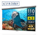 プロジェクタースクリーン 110インチ 吊り下げ シアターハウス スプリングスクリーン 4:3 ビジネス 4K 送料無料 日本製 プロジェクター スクリーン 110 手動 スプリング ロール 引っ掛け棒 天吊 壁掛け 会議 プレゼン 店舗 学校 メイドインジャパン 生涯保証