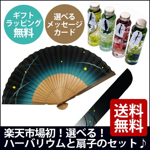 【お買い物マラソン限定10％OFF】 扇子 蛍草 ハーバリウム セット 男性用 メンズ ゆうパケット不可紙箱入り 名入れ …