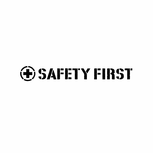 【3枚組 SAFETY FIRST 07fs 安全マーク 腐食調 カッティングステッカー ミニサイズ 幅約15cm×高約2cm】ヘルメット等に、安全第一 緑十字。