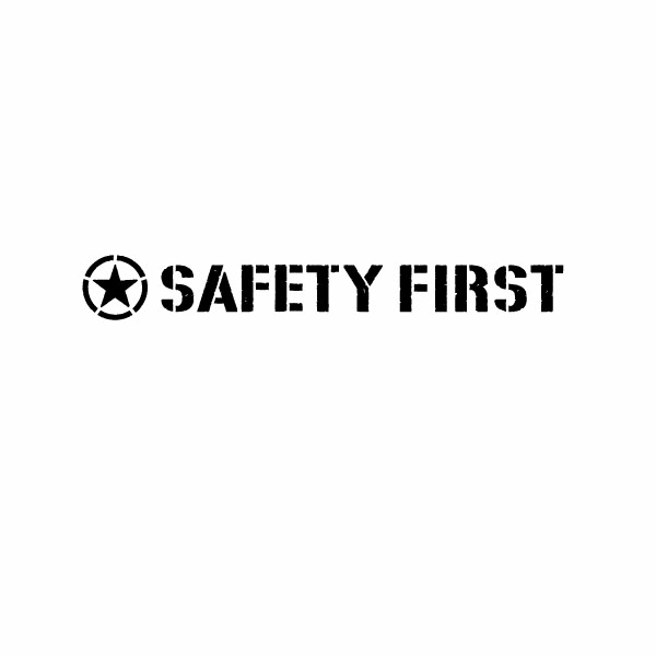 Rakuten - 【2枚組 SAFETY FIRST 08 スター 腐食調 カッティングステッカー 幅約18.5cm×高約2.5cm】安全第一 緑十字。