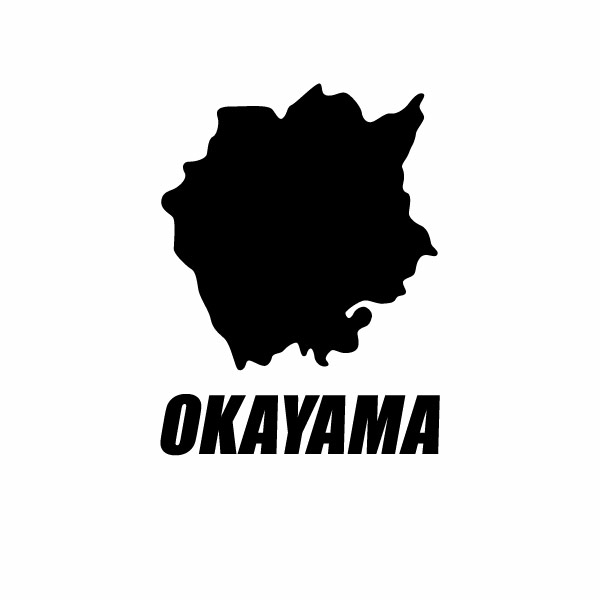 Rakuten - 【岡山県地図モチーフSS カッティングステッカー 極小サイズ 3枚組 幅約3.9cm×高約5.2cm】ハンドメイドデカール。