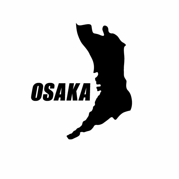 Rakuten - 【大阪府地図モチーフSS カッティングステッカー 極小サイズ 3枚組 幅約4.5cm×高約5.2cm】ハンドメイドデカール。