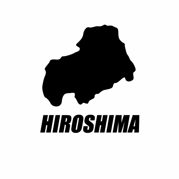 Rakuten - 【広島県地図モチーフSS カッティングステッカー 極小サイズ 3枚組 幅約4.7cm×高約5.1cm】ハンドメイドデカール。