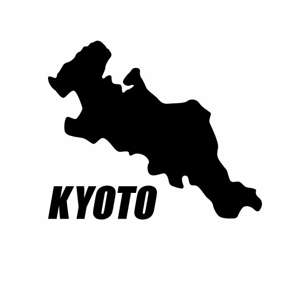 Rakuten - 【京都府地図モチーフSS カッティングステッカー 極小サイズ 3枚組 幅約5.2cm×高約4.3cm】ハンドメイドデカール。