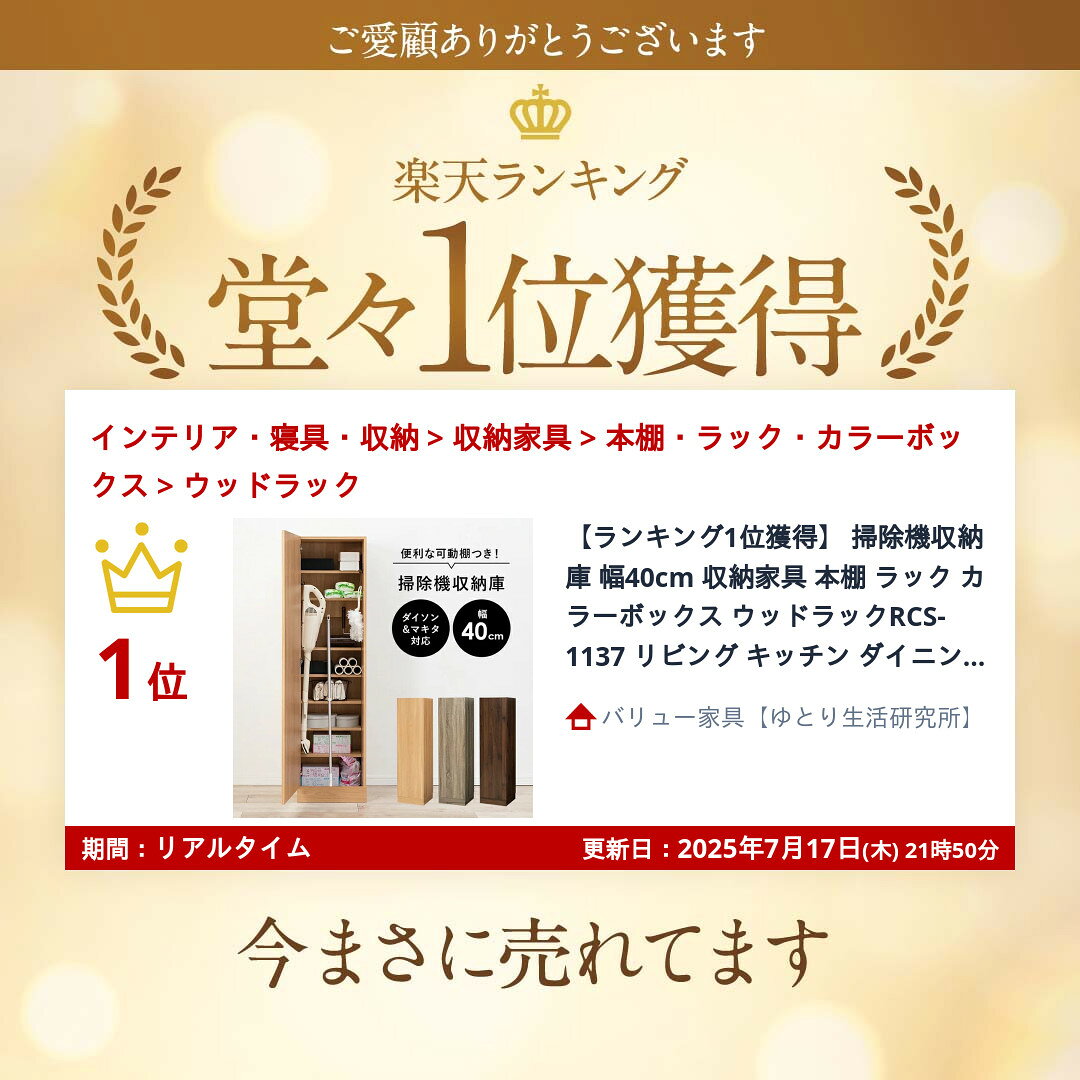 【ランキング1位獲得】 掃除機収納庫 幅40cm 収納家具 本棚 ラック カラーボックス...