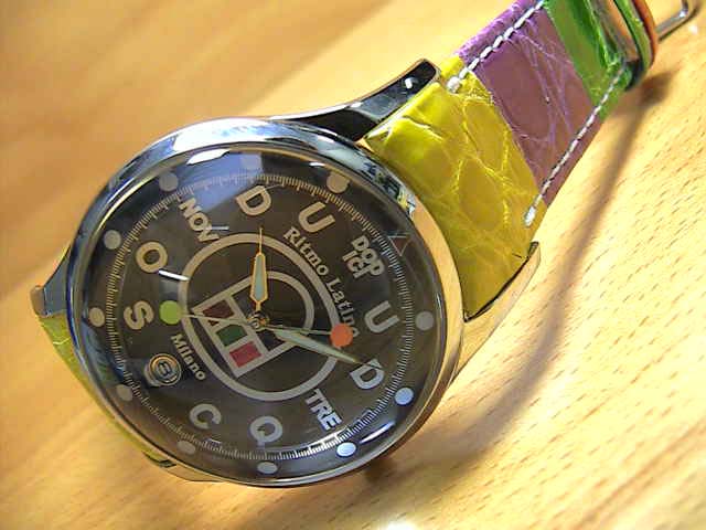 リトモラティーノ 腕時計　FINO　（フィーノ）　マルチカラーベルト　 メンズサイズです。　レディースもあります　【文字盤カラー　ブラック】 ★日本全国＝北は北海道、南は沖縄まで送料0円　【送料無料】でお届けけします★