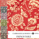 Cabbages ＆ Roses 広幅綿麻シーティング "FRENCH TOILE" YUWA 有輪商店 10cm単位切売り CR449901 ネコポス最大100cm