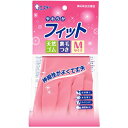 エステー やわらかフィット 天然ゴム手袋 M ピンク 1組