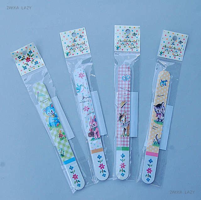 「ル・ロンロン　ネイルファイル」 レトロ アニマル 動物 うさぎ ウサギ ねこ ネコ キャット くま クマ ベア ベアー バンビ ポーチ 小物入れ やすり ヤスリ デコレーション ネイル 爪 ケア 美容【ネコポス16点まで・コンパクト対応】