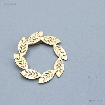 「BRASS BROOCH LEAF RING」 真鍮 ブローチ リーフ 葉 アクセサリー ブラス ハンドメイド handmade【ネコポス1点まで・コンパクト対応】