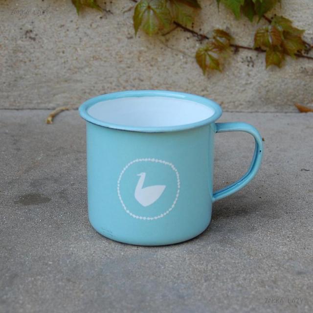 「スワンマグカップ」 ホーロー 琺瑯 ほうろう マグ マグカップ イラスト入り ホーローマグ 琺瑯マグ ホウロウ スワン 白鳥 アンティーク風 キャンプ アウトドア