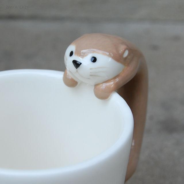 「カワウソマグラテ」KAWAUSOCAFEマグマグカップカワウソおやつかわうそ陶器ギフトプレゼント