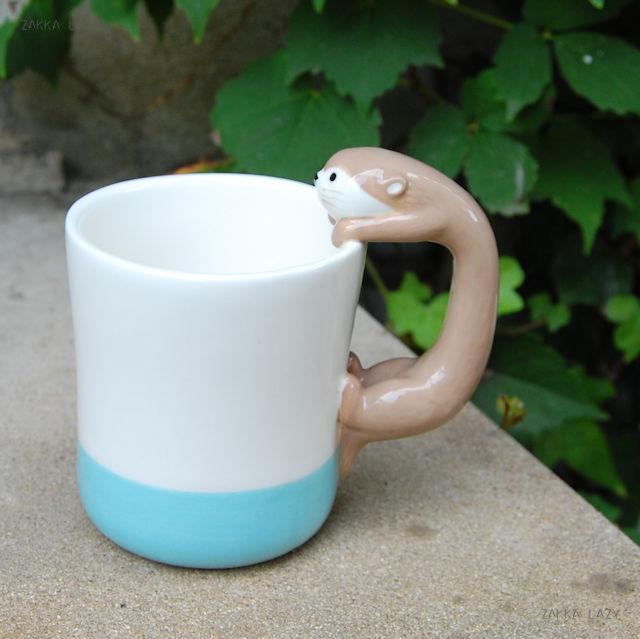 「カワウソマグラテ」KAWAUSOCAFEマグマグカップカワウソおやつかわうそ陶器ギフトプレゼント