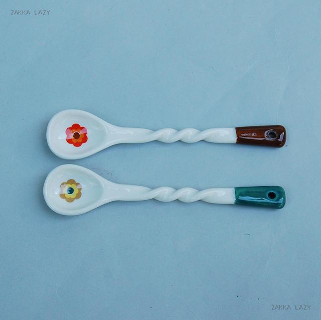kokopele レトロスプーン　　レトロ 花柄 ココペル デコレ 食器 陶器 ギフト プレゼント スプーン【コ..