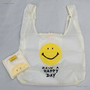 ECO BAG HAPPY DAY BEIGE　　 オクタニ エコ バック エコバック コンパクト 買い物 バッグ ハッピー デイ ベージュ スマイル すまいる