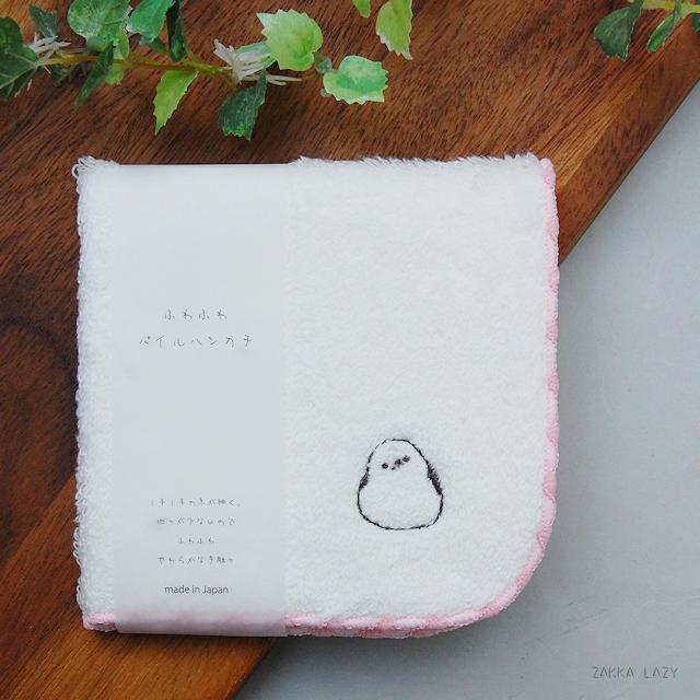 ふわふわハンカチ シマエナガ 首かしげ コージカンパニー ハンカチ タオルハンカチ プチギフト プレゼント 綿 日本 JAPAN 鳥 しまえなが 可愛い【ネコポス・コンパクト対応】