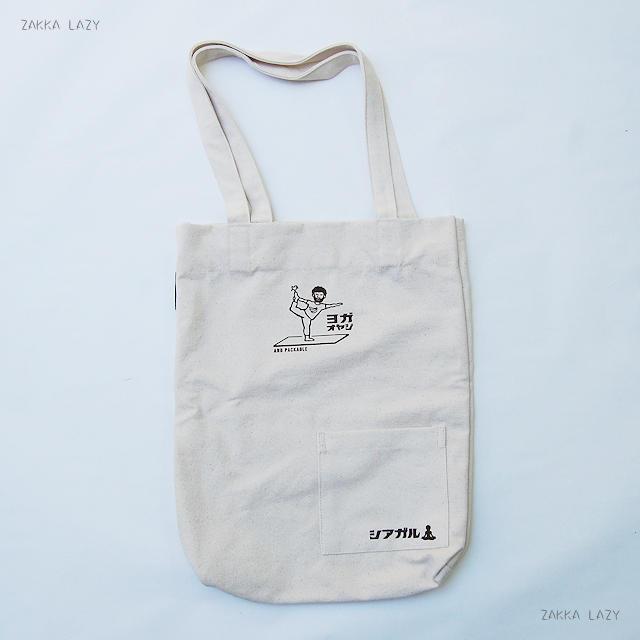 AND PACKABLE　トートバッグ ヨガオヤジ NT　　テクノプライム AND PACKABLE バッグ 収納 A4 可愛い か..