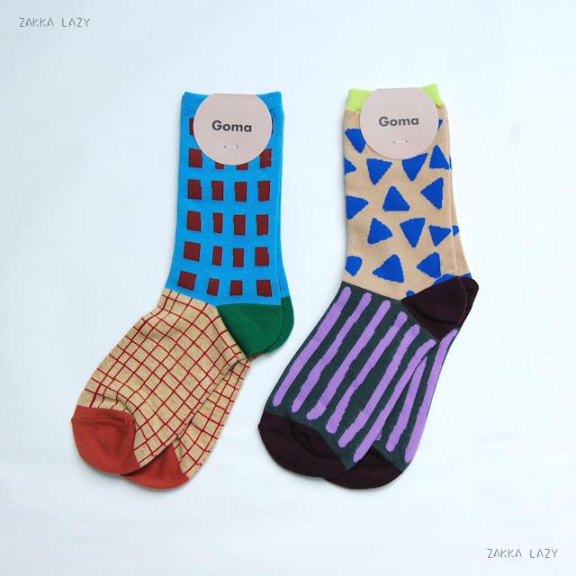 Goma socks エイトミリオンワークス　　ゴマ ごま 靴下 ソックス 三角 サンカク ベージュ カラフル 格..