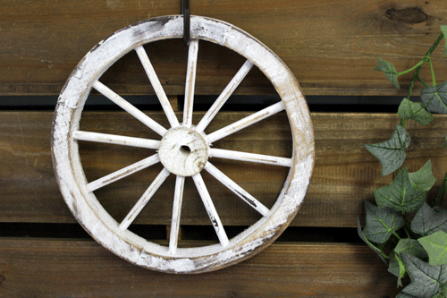 ウッドディスプレイ ウッドウィール Sサイズ ウォールデコレーション ミニ車輪/オブジェ車輪 ナチュラルホワイト wf54awhシャビー アンティーク/ジャンク...