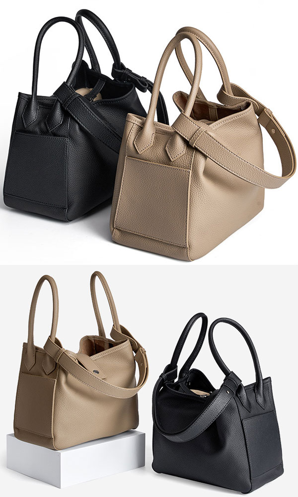 ZDW SHOPPINGの【送料無料！】【2色】3WAY本革 ハンドバッグ レディース ハンドバッグ ショルダーバッグ ビジネス カジュアル 多収納 使いやすい オールシーズン 女性 撥水 通勤かばん 通学 オフィス 旅行 OL 誕生日プレゼント 本革 ハンドバッグ 牛革 トートバッグ レザー手提げ鞄｜アングル2