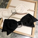【2カラー】【ビッグリボン ヘアバレッタ】上品 大きめ リボン ヘアアクセサリー ヘアクリップ ヘアアレンジ レディース 女性 おしゃれ シンプル カジュアル 髪 髪留め 黒 紺 緑 ワイン 卒業式 入園式 卒園式 普段使い