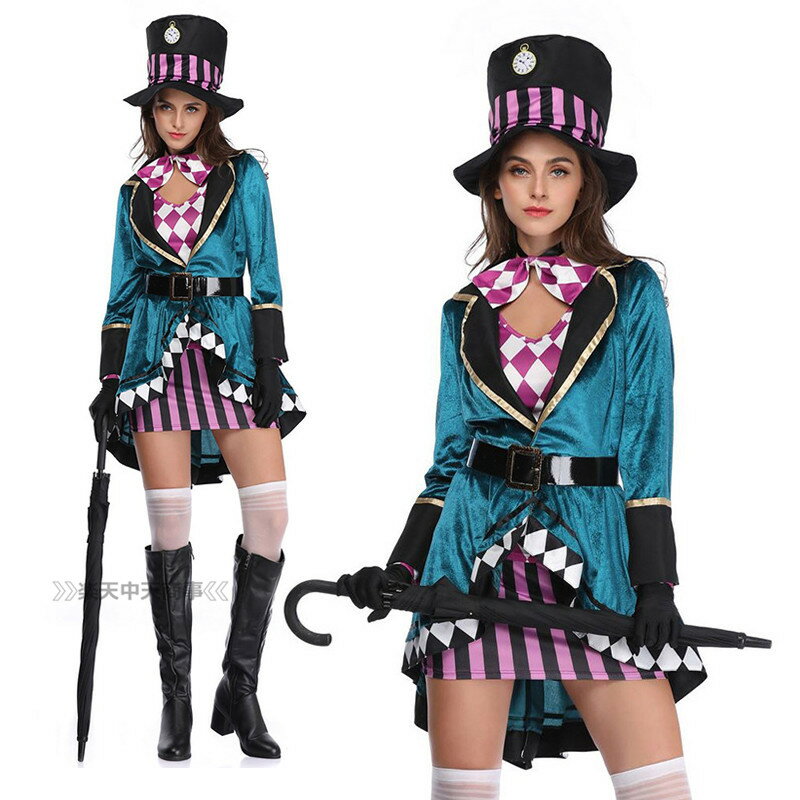 【chuutenn】ハロウィン コスプレ マジック アリス 魔法使い 不思議の国のアリス キャバドレス ミニドレス セクシー コスプレ衣装 仮装 舞台衣装 モテる カーニバル 大人用 コスチューム レディース パーティー用 女性用 イベントに大人気 演出服