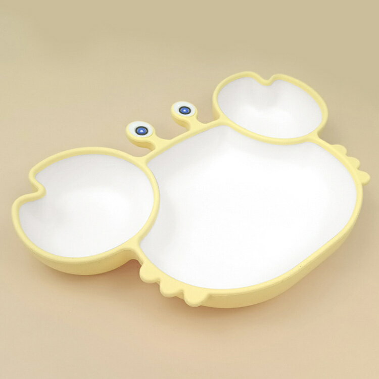 離乳食食器 カニ型 離乳食用 吸盤付き 仕切り かわいい お食事プレート 吸盤プレート 電子レンジ対応 食洗機対応 シリコンプレート 幼児 赤ちゃん ベビー シリコン ひっくり返らない お皿 プレート 吸盤付き食器 離乳食準備
