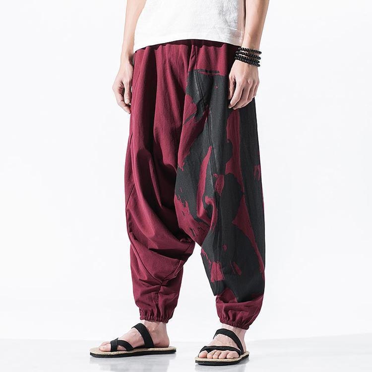 メンズ パンツ 麻 涼しい 春夏 綿麻 夏服 清涼感 通気性 L XL イージーパンツ アラジンパンツ 無地 春服 サルエルパンツ ズボン ウエストゴム サルエル M 黒 赤 綿麻 ゆったり ワイドパンツ 2XL 3XL 大きいサイズ ルーズ ダンスパンツ 父の日