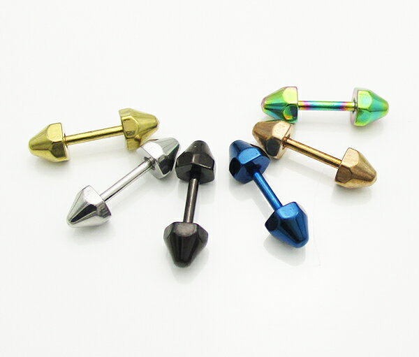 ＼半額セール／ ステンレス スタッズ型ピアス(1)小4mm　片耳売り 選択可 金色 銀色 黒色 青色 虹色 ブラウンゴールド 鋲 ゴールド レディース メンズ 送料無料 金属アレルギー 0001ppp-10058848 mico.lor(ミコロール)楽天市場店 サンプル画像2