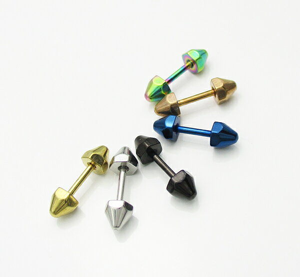 ＼半額セール／ ステンレス スタッズ型ピアス(1)小4mm　片耳売り 選択可 金色 銀色 黒色 青色 虹色 ブラウンゴールド 鋲 ゴールド レディース メンズ 送料無料 金属アレルギー 0001ppp-10058848 mico.lor(ミコロール)楽天市場店 サンプル画像3
