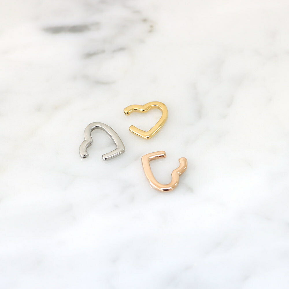 ステンレス イヤーカフ (25)ハート 2個セット 選択可 銀色 金色 ピンクゴールド ネックレス 金属アレルギー対応 レディース 送料無料 シルバー ニッケル...