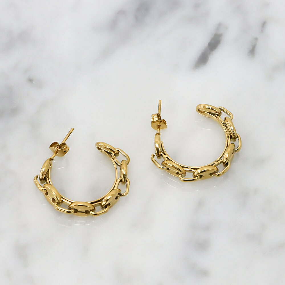 ステンレス ピアス (213) チェーン 2個セット 金色 ピアス レディース ステンレス サージカルステンレス 316L 金属アレルギー対応 シンプル おしゃれ かわいい 送料無料