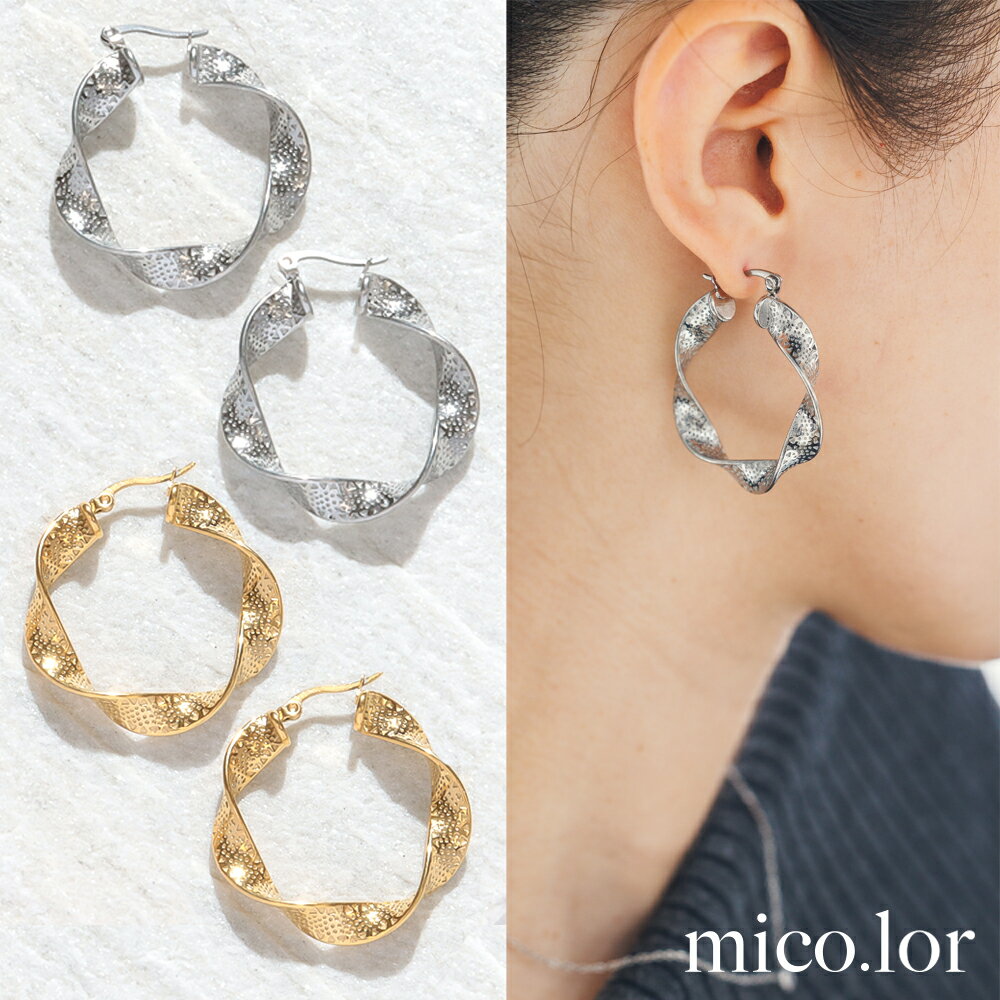 Cubic Zirconia - ステンレス ピアス (230) フープ 2個セット 選択可 銀色 金色 ピアス レディース ゴールド シルバー ステンレス ステンレス 金属アレルギー シンプル おしゃれ かわいい 送料無料 gold silver