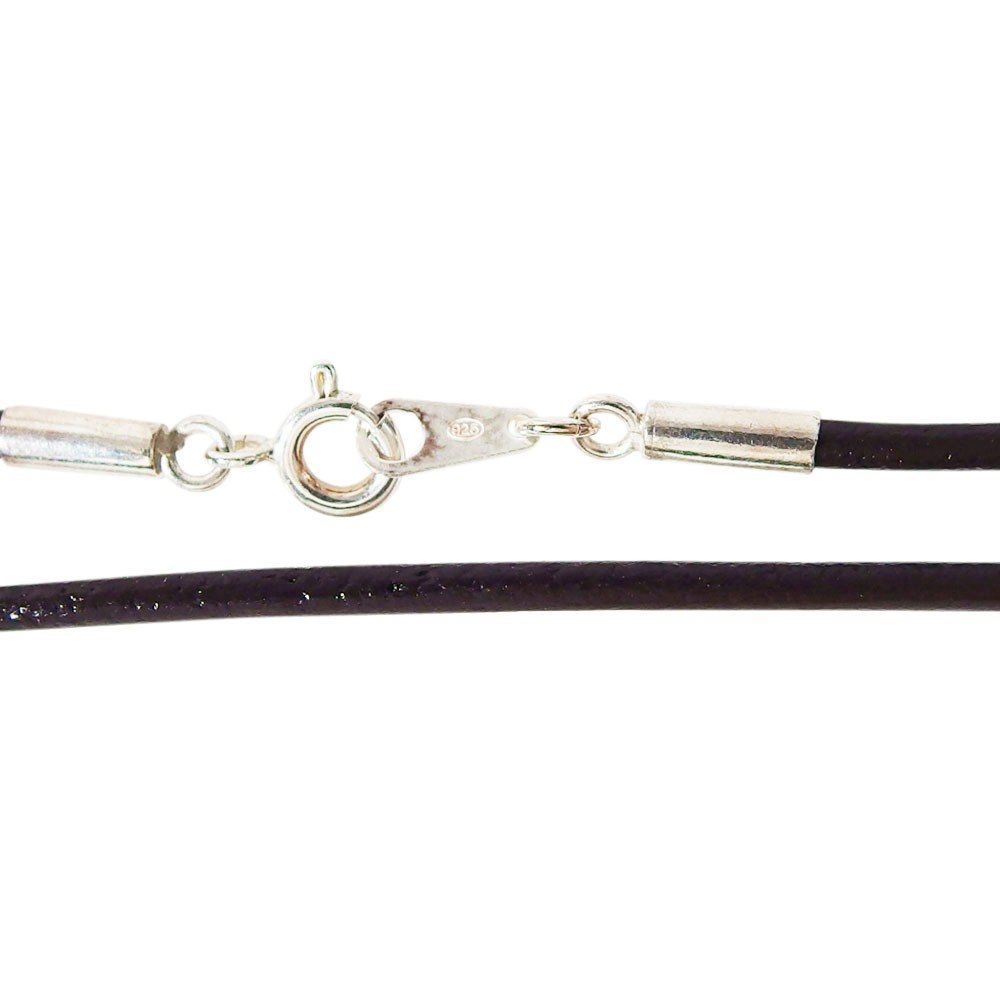 レザーチョーカー濃茶2mm45cm 本革製 ダークブラウン メイン ネックレス メンズ レディース レザー チョーカー 革ネックレス(LEATHER CHOKE...