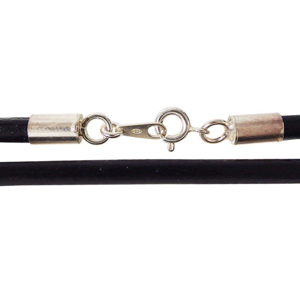 レザーチョーカー黒4mm40cm シルバー925 銀 本革 メイン ネックレス メンズ レザー チョーカー 革ネックレス(LEATHER CHOKER ) 送料無料 おしゃれ