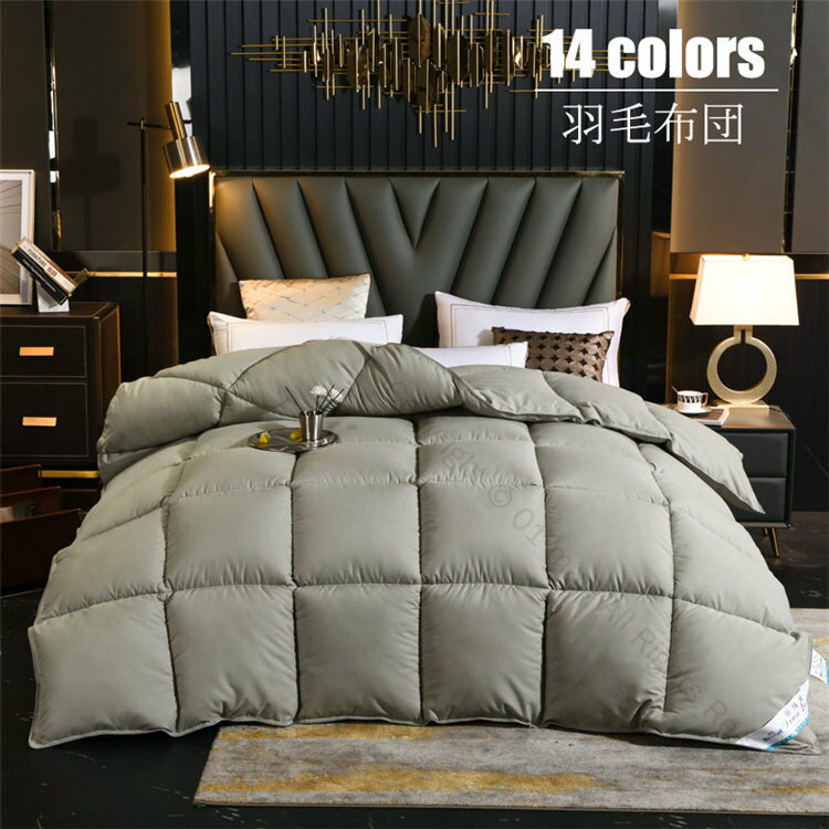 白ガチョウフェザー使用羽毛布団シングル掛け布団羽毛ぶとんシングルサイズ羽毛布団冬用厚手ホテル仕様寝具かけ布団ふんわり軽量快適ミュート加工済み
