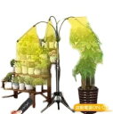 植物育成ライト LED スタンド4灯 タイマー 三脚 植物育成LED usb 観葉植物育成ライト 植物ライト 多肉植物育成 トフルスペクトル 10階段調光 80LEDランプ 太陽光 4ヘッド付き 室内栽培ライト 水耕栽培ランプ 光補足 日照不足解消