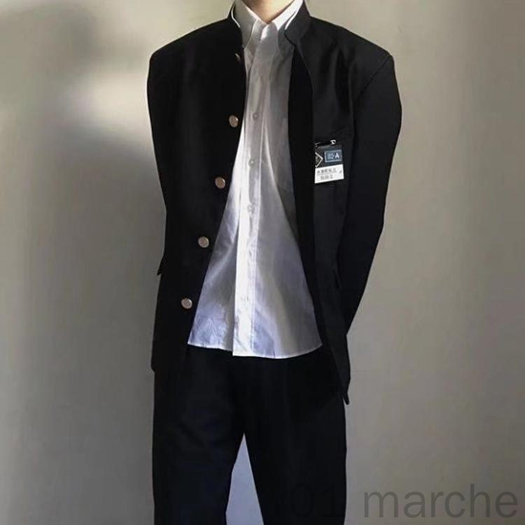 スクール 男子 制服 中学生 学生服 学ラン 3点セット ラウンド襟 男の子 ズボン 上下セット ジュニア 上着 詰襟ジャケット スラックス ウエストゴム 黒 高校生 通学 学生服 入学式 卒業式 コスプレ衣装 ボーイズ