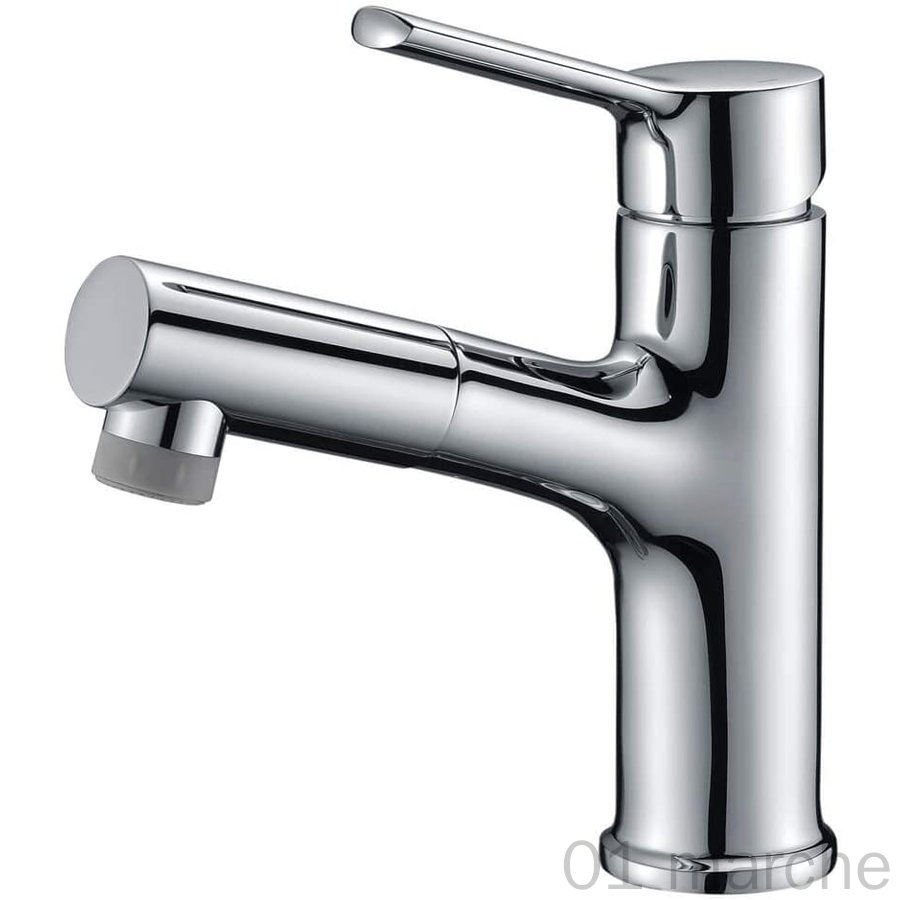 蛇口 洗面用水栓 浴室用水栓 キッチン蛇口 洗顔 洗面 洗髪用 混合水栓 引出しホース式 伸縮可能 シングルレバー混合栓 泡沫水流 シャワー水流 クロムメッキ 台所 節水 耐久性抜群 トイレ用対応